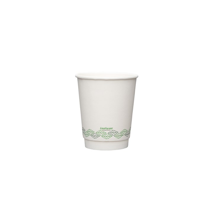 LEAFWARE 12OZ WHITE DOUBLE WALL CUP